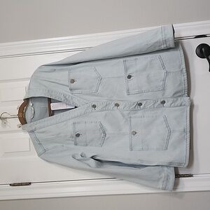 NWT Soft Surroundings Next Level Denim Jacket Pale Blue Size Large​​​